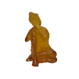 Golden Orange Crystal Glass Lotus Rest Leg Amitabha Shakyamuni Buddha ws3664S