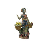 Chinese Porcelain Qing Style Dressing Birds Baskets Lady Figure ws3704S