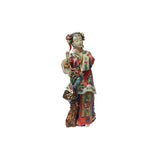 Chinese Porcelain Qing Style Dressing Standing Tree Lady Figure ws3713S