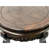 12.75" Chinese Brown Wood Round Table Top Stand Display Easel ws3728AS