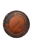 8" Chinese Brown Wood Round Table Top Vase Stand Display Easel ws3730S