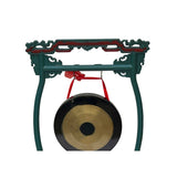 Chinese Oriental Turquoise Red Lacquer Dragon Motif Rack Gong Display ws3813S