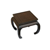 Oriental Chinese Brown Curve Leg Square Side Table Display Stand ws3816S