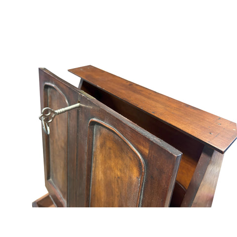 Vintage Distressed Brown Wood Stationary Sloping Door Box Chest ws4071S