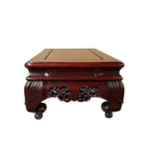 17" Reddish Brown Wood Rectangular Dragon Crawl Legs Display Stand Riser ws4198S