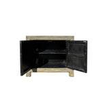 Distressed Grey Flower Bird Graphic Credenza Sideboard Console Cabinet ws4431S