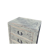 Distressed Pale Gray Marks 3 Drawers End Table Nightstand ws4439S