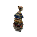 Chinese Porcelain Miao Tribal Dressing Basket Lady Figure ws4460S
