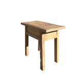 Natural Wood Minimalistic Rough Grain Wood Side Table Pedestal ws4469S