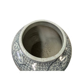Vintage Fade Gray Blue White Fat Body Scenery Graphic Porcelain Vase ws4501S