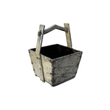 Vintage Rustic Off White Square With Handle Wood Bucket ws4511S