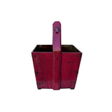 Vintage Rustic Hot Pink Red Square With Handle Wood Bucket ws4512S