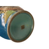 Oriental Bright Blue Glaze Color Flower Bird Ceramic Art Vase ws4520S