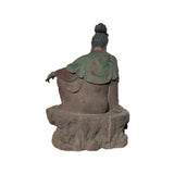 Vintage Chinese Cross Legs Guan Yin Bodhisattva Wood Statue ws4529S