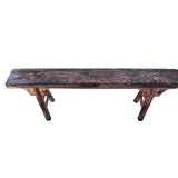 Distressed Rustic Pink Village Slim Narrow Wood Bench ws4542S