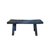 Distressed Rustic Black Rough Grain Flat Wood Bench Table ws4543S