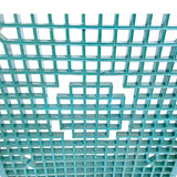 Vintage Rustic Teal Blue Grid Geometric Wood Wall Panel ws4553S