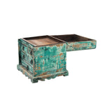 14" Distressed Faded Teal Green Small 5 Drawers Storage Chest Box ws4561s