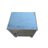 Oriental Distressed Medium Gray 1 Door End Table Nightstand Chest ws4567S