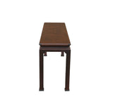 Chinese Chinoiserie Brown Finished Grass Cloth Altar Foyer Side Console Table ws4588S