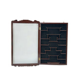 Chinese Brown Rectangular Glass Door Wall Mount Curio Display Chest ws4589S