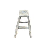 Rustic Raw Rough Wood Grain Rectangle Slim Stool Bench Side Table ws4592S
