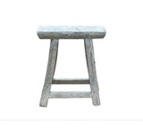 Rustic Raw Rough Wood Grain Rectangle Slim Stool Bench Side Table ws4612S FF
