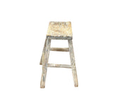 Rustic Raw Rough Wood Grain Rectangle Slim Stool Bench Side Table ws4613S 10