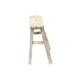 Rustic Raw Rough Wood Grain Rectangle Slim Stool Bench Side Table ws4615S 11