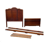 Chinese Oriental Simple Brown Solid Wood Full Size Single Bed Frame ws4622S
