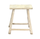 Rustic Raw Rough Wood Grain Rectangle Slim Stool Bench Side Table ws4629S 14