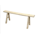 Raw Rough Wood Grain Rectangle Long Slim Stool Bench Side Table ws4630S 13