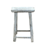 Rustic Raw Rough Wood Grain Rectangle Slim Stool Bench Side Table ws4636S AA