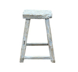 Rustic Raw Rough Wood Grain Rectangle Slim Stool Bench Side Table ws4639S DD