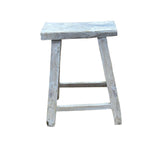 Rustic Raw Rough Wood Grain Rectangle Slim Stool Bench Side Table ws4640S EE