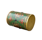 Chinese Tibetan Style Drum Shape Teal Green Jewel Tower Floral Side Table ws4644S