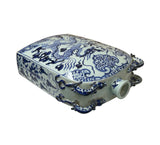 Chinese Blue White Porcelain Dragon Scroll Pattern Square Flat Vase ws4648S