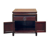 Chinese Oriental Rosewood Character Motif End Table Nightstand ws4668S