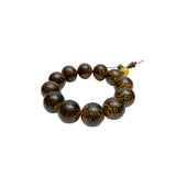 Natural Scale Dots Pattern Wood Beads Hand Rosary Praying Bracelet ws4687S
