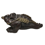Vintage Chinese Brown Metal Toad Frog Coins FengShui Figures ws4703S