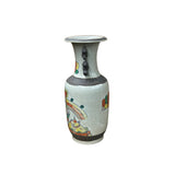Orient Crackle Gray Warrior Graphic Artistic Pottery Ceramic Vase ws4707S