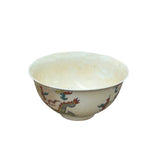 Chinese Off White Color Dragon Graphic Porcelain Bowl Display Art ws4719S