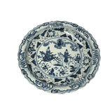 Chinese Blue White People Riding Horse Round Porcelain Display Plate ws4723S