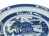 Chinese Blue White House Scenery Porcelain Plate Display Art ws4725S