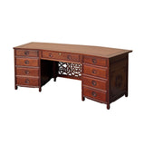 Oriental Brown Rosewood Drawers Base Plank Top Office Writing Desk ws4731S