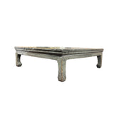 Chinese Distressed Gray Low Square Coffee Kang Table Stand ws4738S