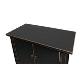 Chinese Distressed Black Lacquer 2 Doors Simple Credenza Table Cabinet ws4751