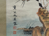 Oriental Scholar Monkeys Ink Brush Color Scroll Painting Wall Art ws4781S