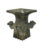 Green Gray Stone Carved Ritual Fengshui Ding Display Art ws4789S