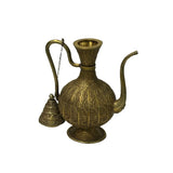 Handmade Artistic Brass Metal Color Wine Jar Shape Display Figure ws4796S